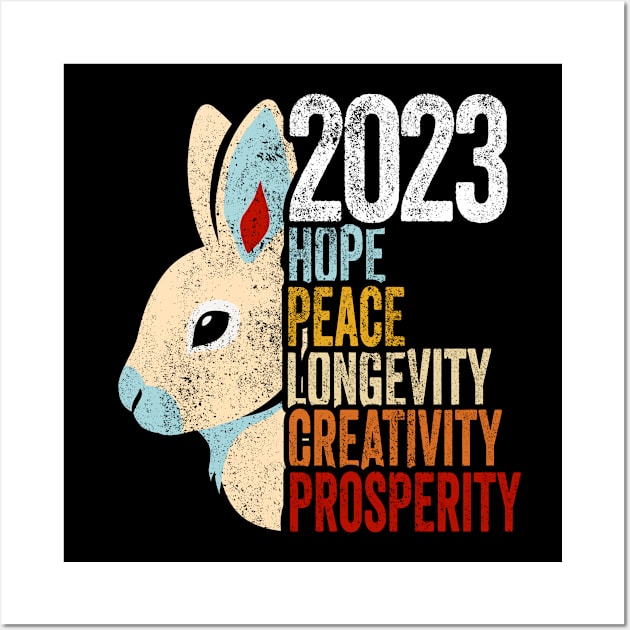 Year of the Rabbit, Chinese New Year, Lunar Year 2023 New Year, 2023 Year of the Rabbit Wall Art by Funkrafstik